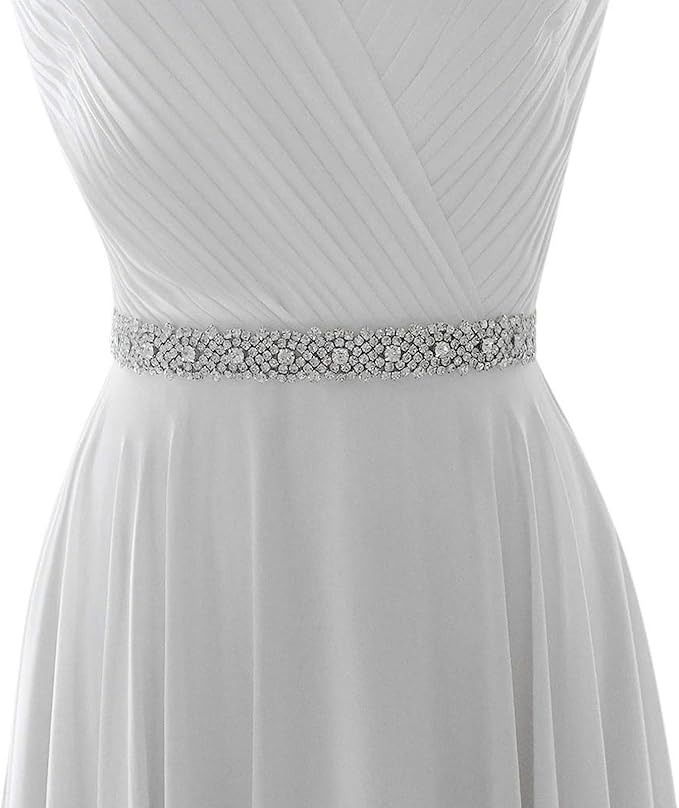 amorarsi 女士手工奢华水钻腰带婚礼腰带礼服配饰