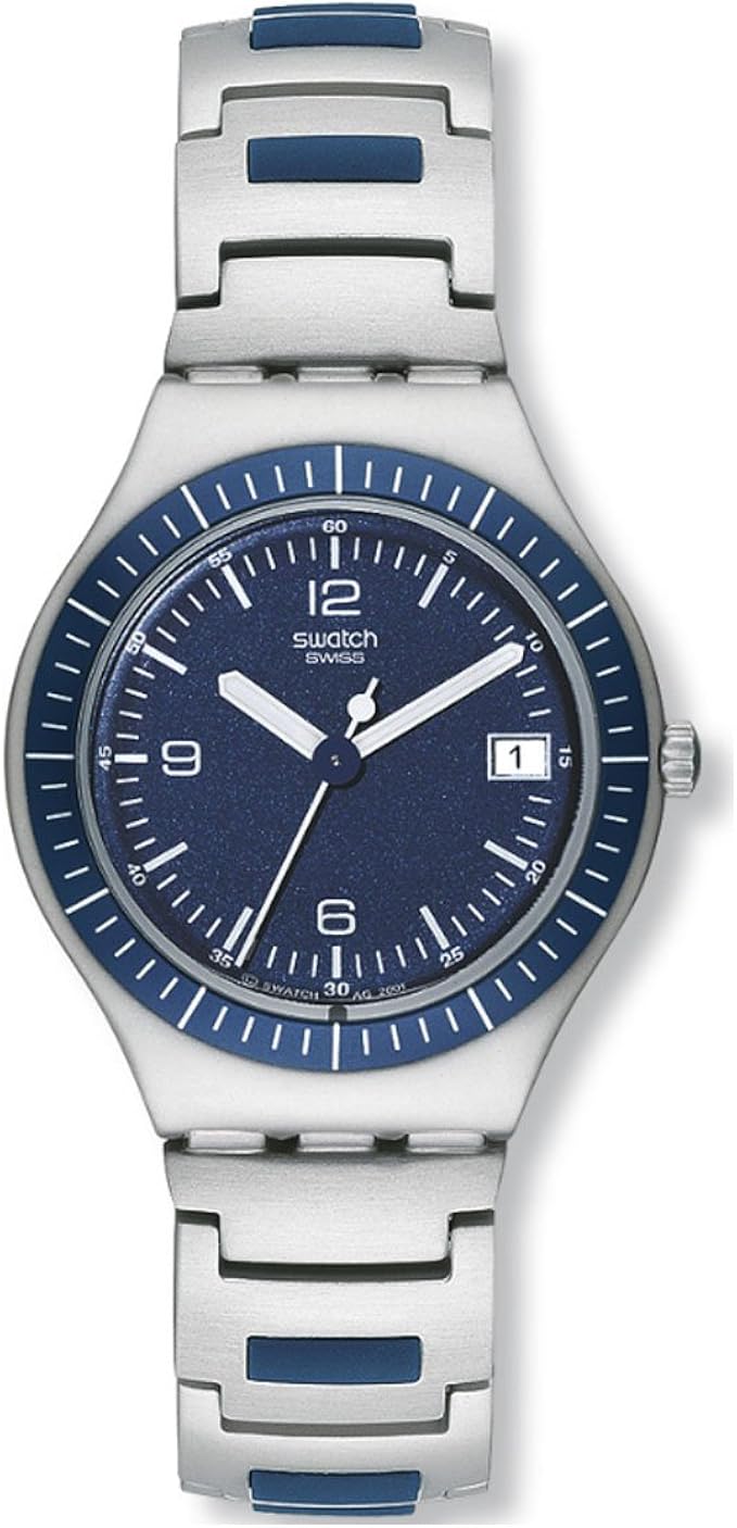 swatch 中性款模拟手表不锈钢镀金表带 ygs4013ag