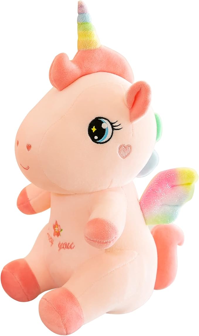 9 厘米)柔软可爱粉色独角兽毛绒玩具娃娃带翅膀的生日礼物,适合孩子