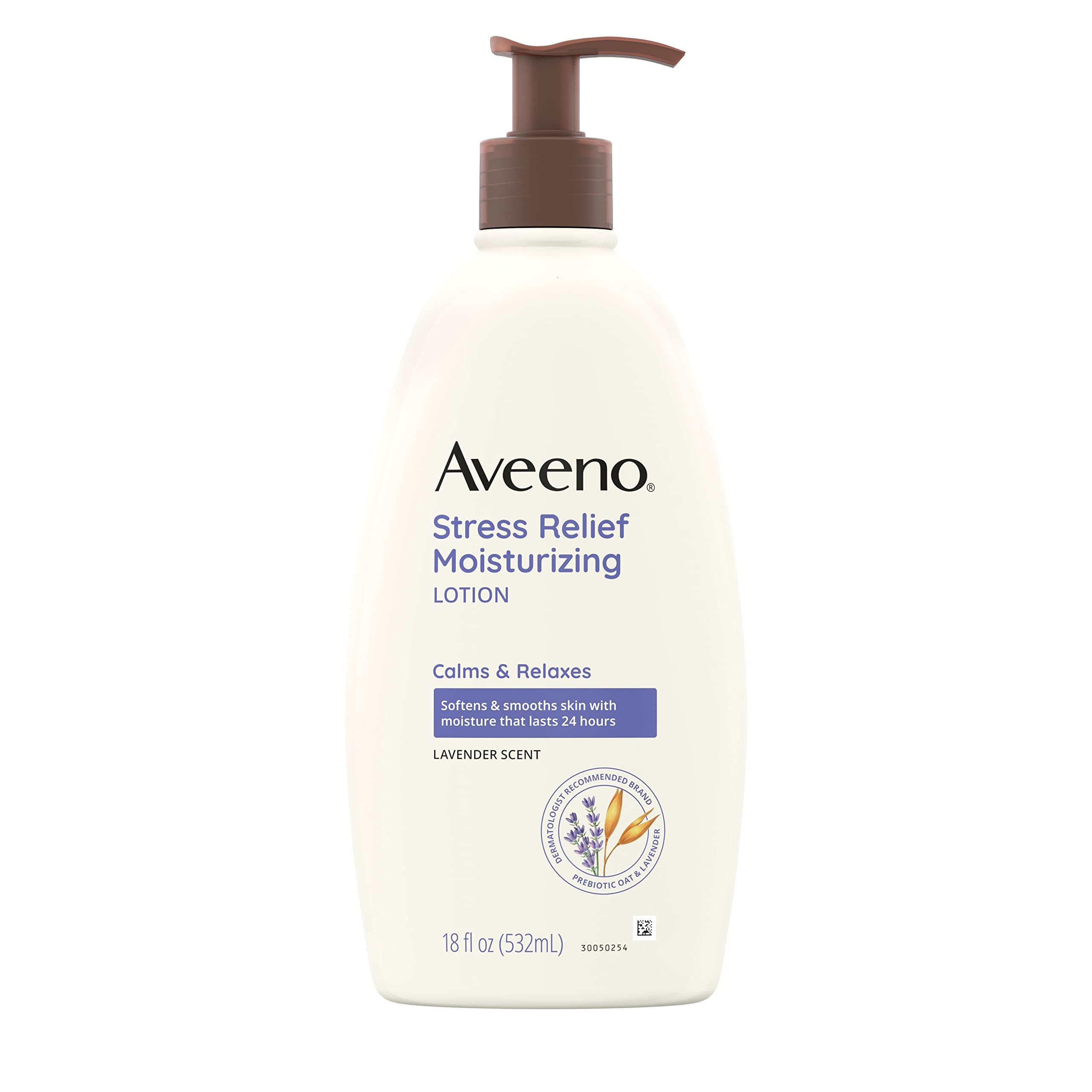 Aveeno Stress Relieving Moisturizing Body Lotion with Lavender, natural oat and chamomile and ylang-ylang essential oils, Calming and relaxing, 8 liquid ounces /5 ml (packaged)