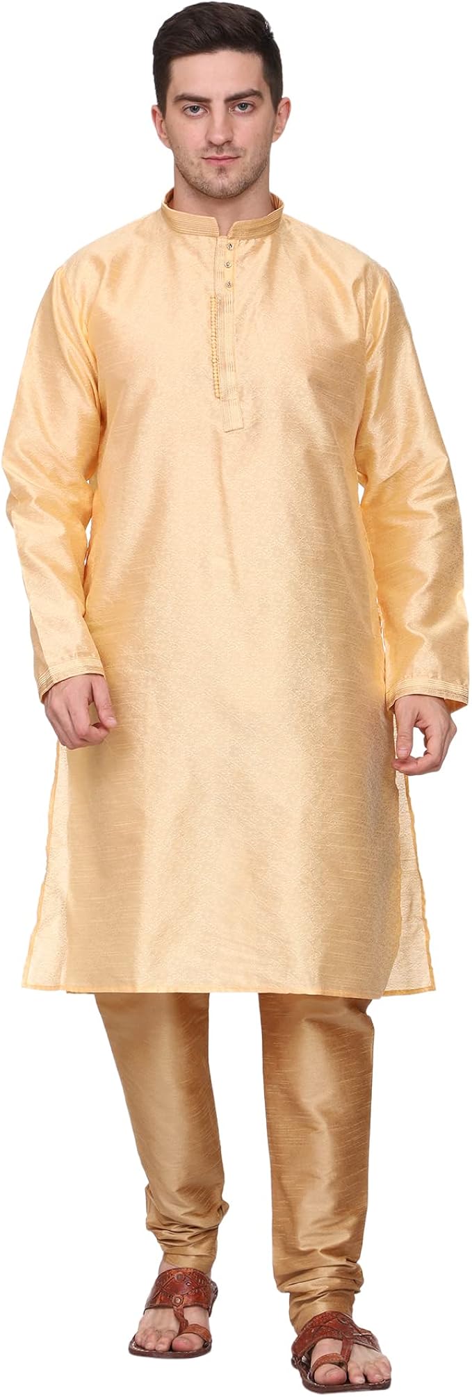 itos365男士涤纶混纺库尔塔睡衣套装派对时尚常规民族服饰印度连衣裙