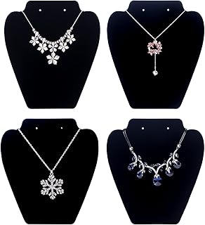 coward 4 件装天鹅绒项链展示架用于销售珠宝支架用于展示项链架收纳