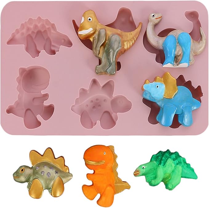 用于烘焙形状的恐龙蛋糕模具,可重复使用的肥皂模具硅胶,diy 软糖糖果