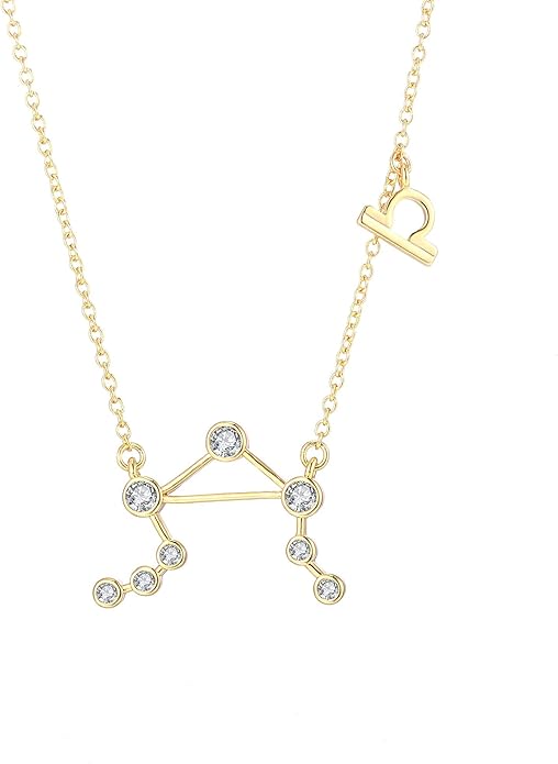 18k 镀金占星术星座项链 水瓶座 18 inches : 亚马逊中国: 珠宝首饰