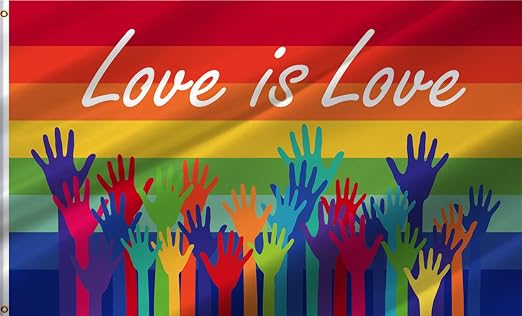 anconine *骄傲彩虹旗 4x6 英尺,lgbtq 骄傲月旗,love is love 旗帜带
