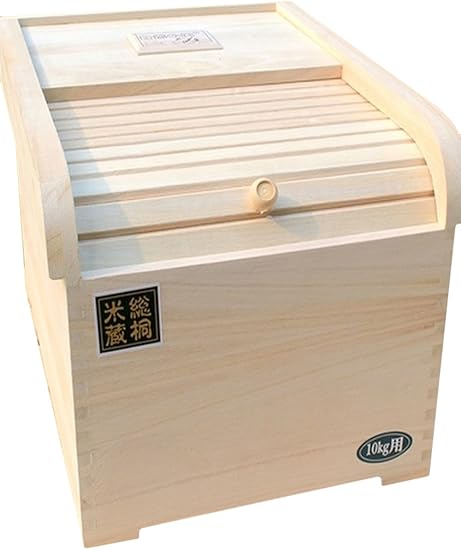 自然の风白色日本厨房用品本色桐木防虫防虫保鲜米桶储米箱10kg Hf 02a 厨具 亚马逊中国