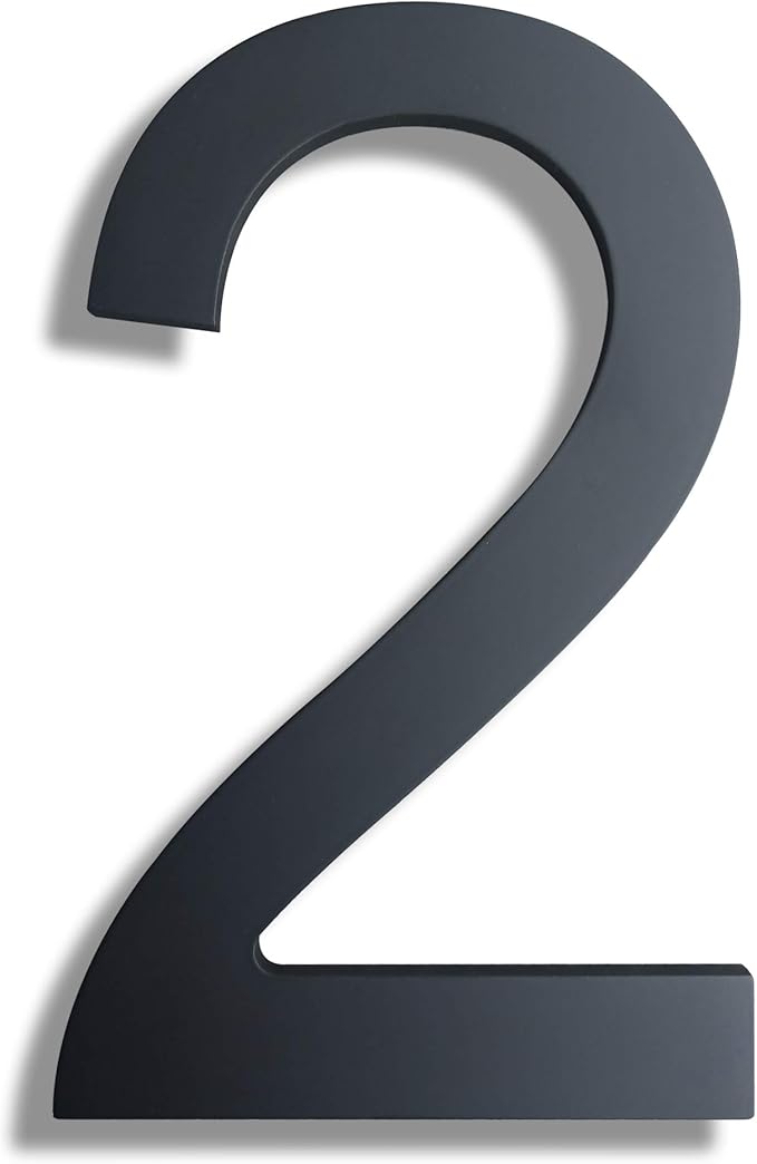 32 cm 高现代房屋数字 - 浮动不锈钢家庭地址号码