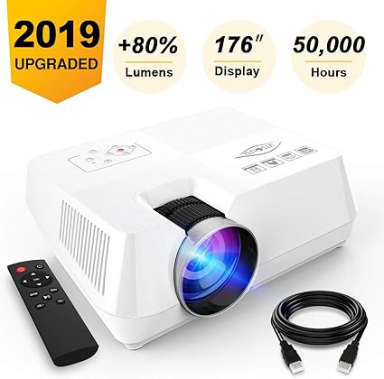 Visoud 迷你便携式投影机 20 流明全高清led 视频投影仪兼容fire Tv Stick Hdmi Vga Usb Av Sd 家庭影院娱乐 亚马逊中国 小家电