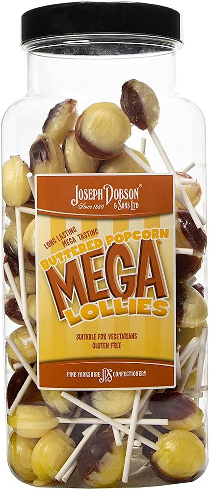joseph dobson &amp; sons buttered popcorn mega lollies 1.