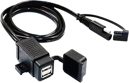 Motopower Mp0609c 3 1amp 防水摩托车双usb 充电器套件sae 至usb 适配器电缆手机平板电脑gps 充电器 亚马逊中国 手机 通讯
