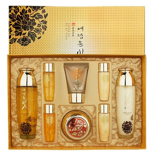 Premium Luxury Gold Women's Facial Skincare Set (4-piece set)* and Personal care, nourishing and moisturizing,* Korean Cosmetics Yedam Yun Bit Essence 150ml+ Lotion 150ml+ Cream 50g+BB Cream 30ml+ Pre