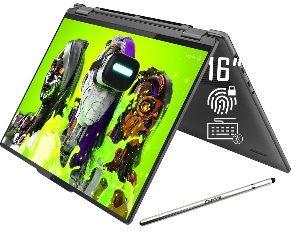 Lenovo 2023 * New Yoga 7i 16 inch WUXGA Touch 2-in-1 laptop, * 13th generation Intel 10 core i5-1335U, 8GB LPDDR5 memory, 512GB solid-state drive, Intel Iris Xe graphics card, 2xThunderbolt, backlit K