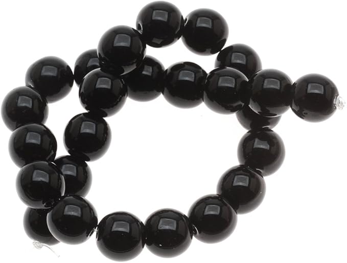 beadaholique #5-08-2398 捷克玻璃水果 25 件圆珠,8 毫米,墨黑