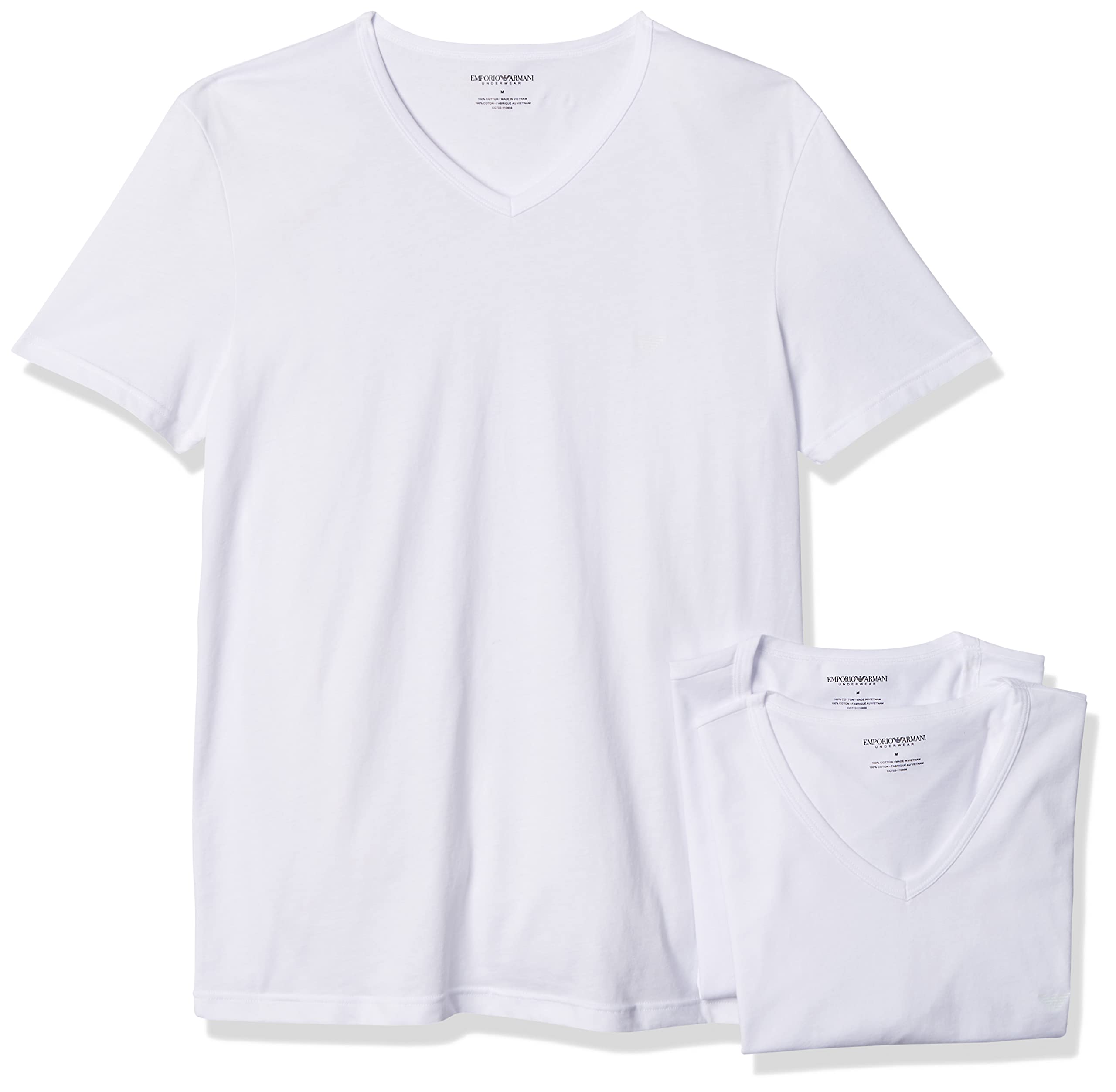 Emporio Armani Men's 3-piece regular V-neck undershirt