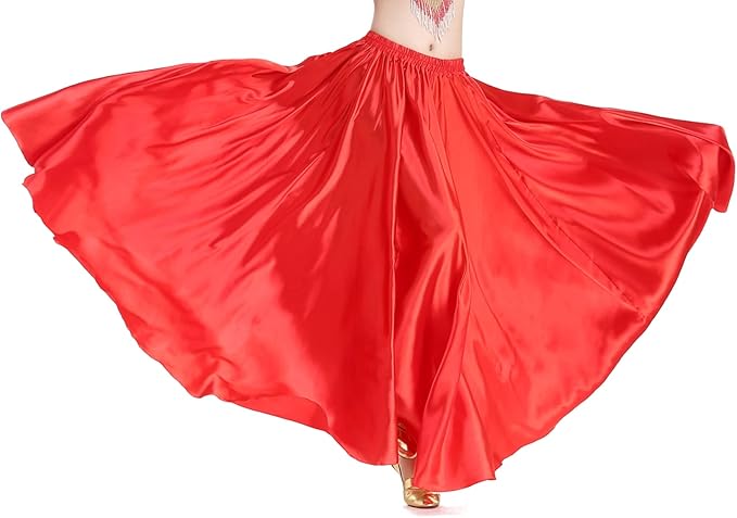 ellydoor 女式舞厅舞蹈拉丁萨尔萨探戈派对裙闪亮长款抒情舞蹈裙表演