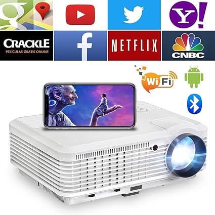 Wikish 智能hdmi 视频投影机家庭影院1080p 全高清适合室外电影夜灯3d 电视led 投影仪3900lux Video Projector With Wi Fi 小家电 亚马逊中国