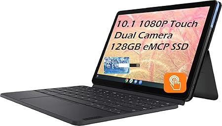 Lenovo 联想 Lenovo 联想10 1 Chromebook Duet 二合一触控1920 X 1080 显示器4gb Ddr4 Ram 128gb Emcp Ssd Mediatek Helio P60t 双摄像头chrome Os Wifi 蓝牙 冰蓝色 铁灰色 带有