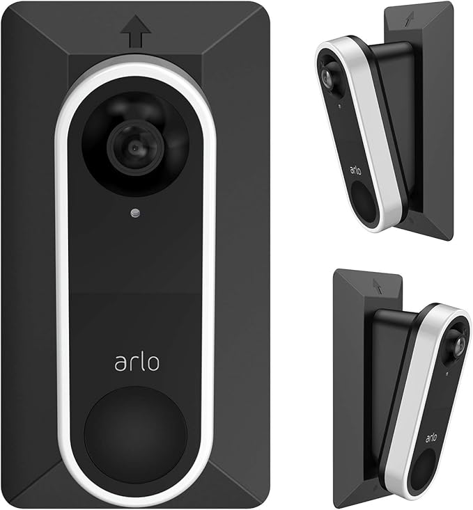 video hello 门铃,带 15 度下坡,壁板盖安装支架套件与 arlo 门铃兼容