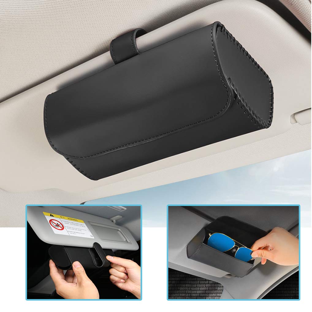 HALOYIVGO car sunvisor frame, leather sunglasses clip box, car interior accessories for all models