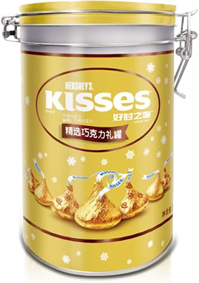 hersheys好时之吻精选巧克力礼罐(牛奶巧克力 扁桃仁牛奶巧克力)340g