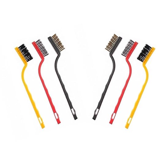 swysgs 钢丝刷,6 件黄铜钢丝刷,迷你钢丝刷,锈蚀刷,小钢丝刷,用于清洁