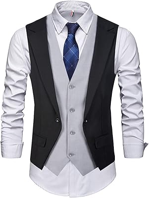 diaryan 男士西装背心婚礼服 v 领无袖修身夹克伴郎休闲背心适合正式