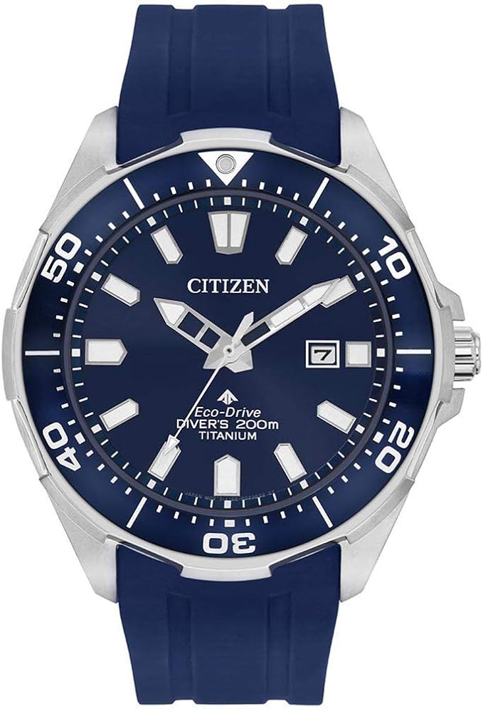 citizen 光动能 bn0201-02m 男式蓝色聚氨酯表带蓝色石英表盘手表 : 
