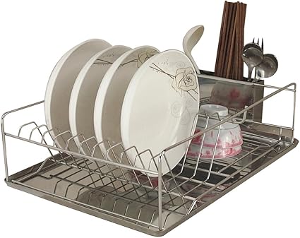 Co 单层收纳304不锈钢碗碟架碗筷沥水架盘子轻便沥水篮晾碗架厨房置物架碗盘架沥水架 A04 亚马逊中国 厨具