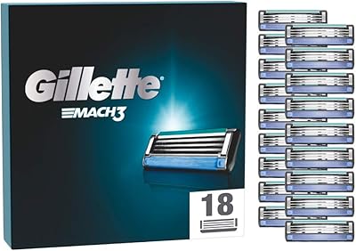 gillette 吉列 mach3 剃须刀片,18 片替换刀片,用于带三重刀片的男士