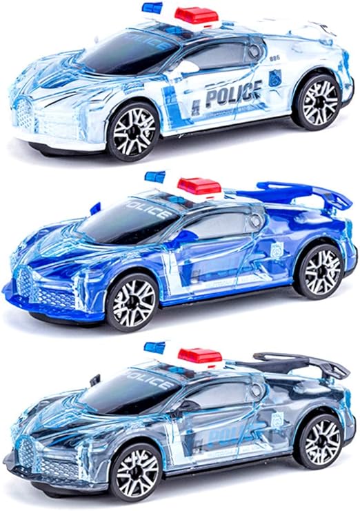 赛车警车 玩具 摩擦动力汽车 带灯光和闪光 音乐声音 适合男孩和儿童