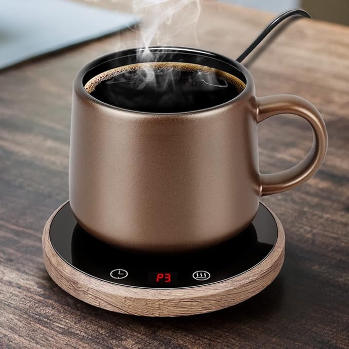 电动饮料加热器三种温度设置,咖啡加热器板适用于可可茶水牛奶,定时