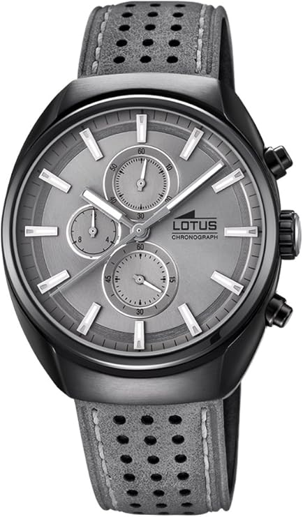 lotus watches 男式计时石英手表,带皮革表带 18567/3, 表带
