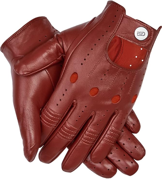 gsg 男式驾驶手套触屏纹理新颖土耳其蛇纹图案 皮革奢华意大利羊皮