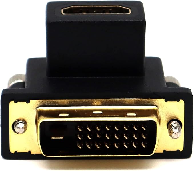 dvi 转 hdmi 适配器,disscool hdmi 母头转 dvi 24 1 公头 90 度向上