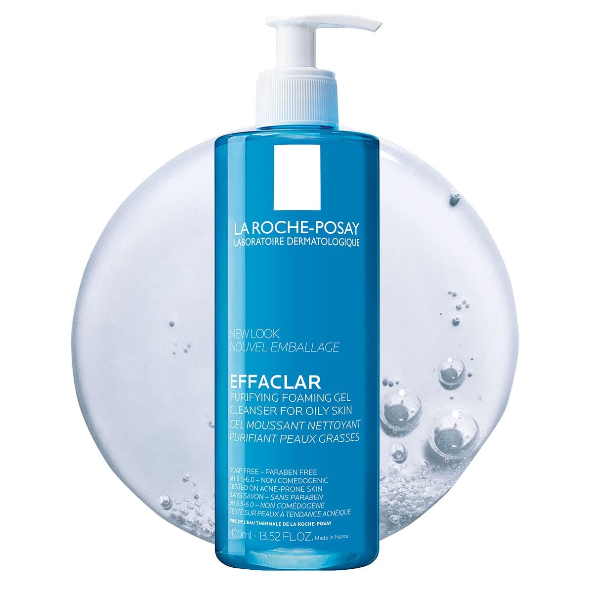 La Roche-Posay Skin Fountain Effaclar Foam Cleansing Cleanser for oily skin, 13.52 oz., 400 ml
