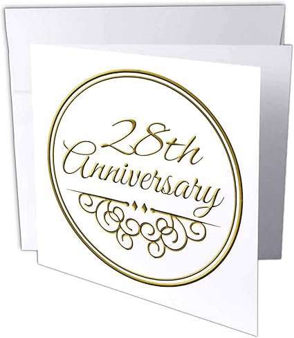 Inspirationzstore Occasions 28周年礼品 金文字为庆祝结婚周年纪念日 28岁married Together 贺卡 亚马逊中国 办公用品