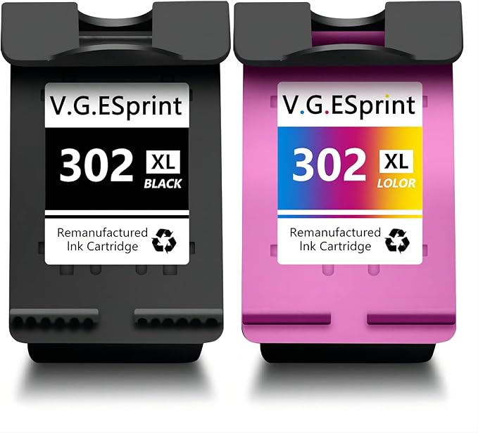 高输出替换墨盒适用于hp 302黑色和颜色兼容 deskjet 1110 2130 3630