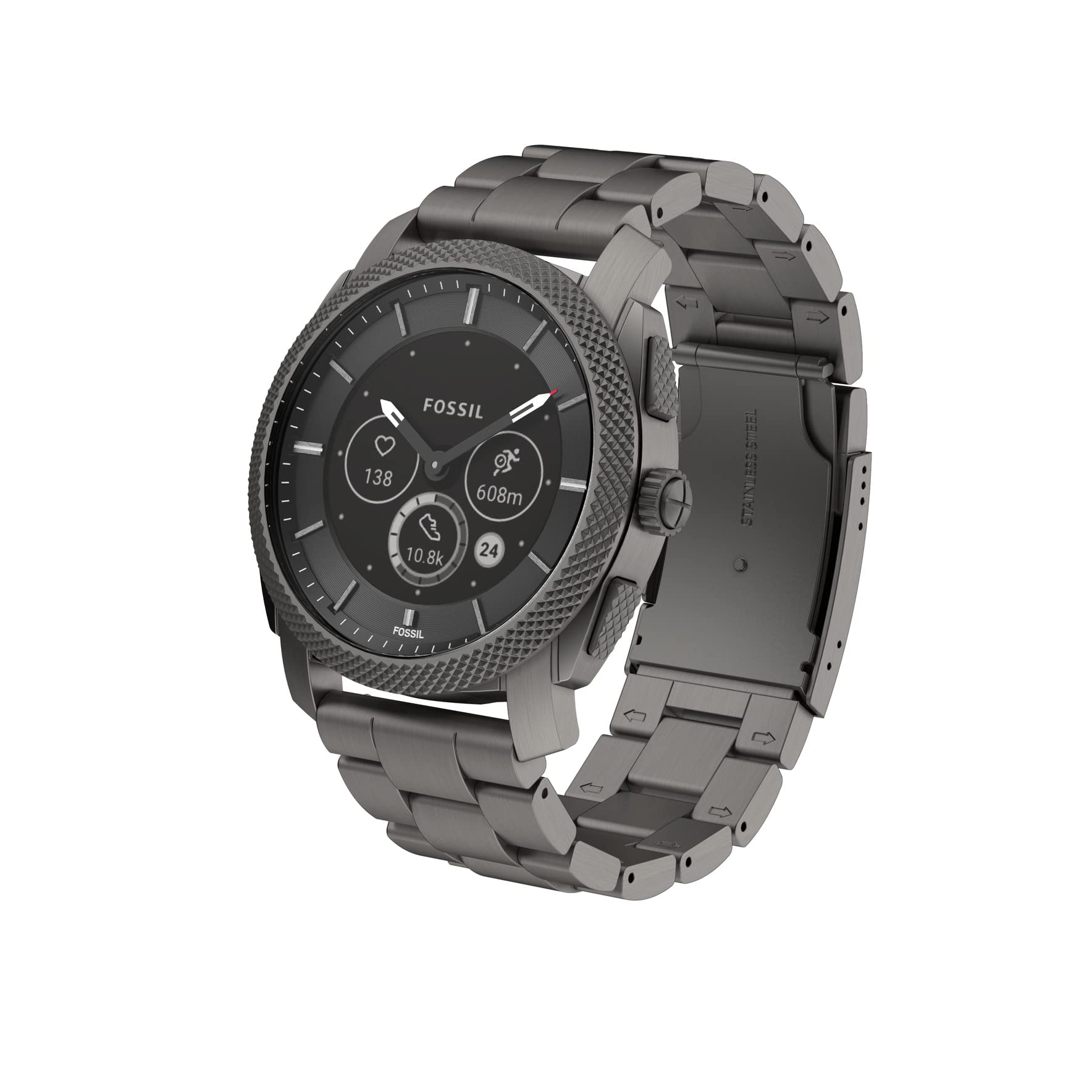 Fossil Machine Gen 6 Hybrid smartwatch with built-in Alexa, heart rate, blood oxygen and smartphone notifications in smoky gray