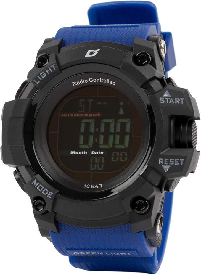 alias手表电波太阳能手表数字dash反转液晶10气压防水秒表闹钟背光