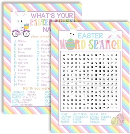 复活节单词搜索复活节兔子名字假日填充游戏卡 十10 16 厘米x 13 97 厘米填充空白卡amandacreation 出品 亚马逊中国 玩具