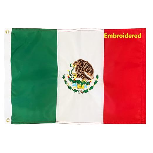 homissor 墨西哥国旗 bandera de mexico 5x8 刺绣旗帜缝制条纹 240d