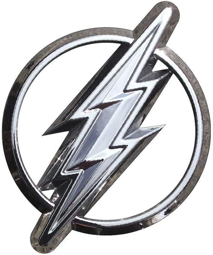 闪电标志 3d 汽车徽章(铬合金)dc 漫画汽车贴纸贴花徽章弯曲,可完全贴