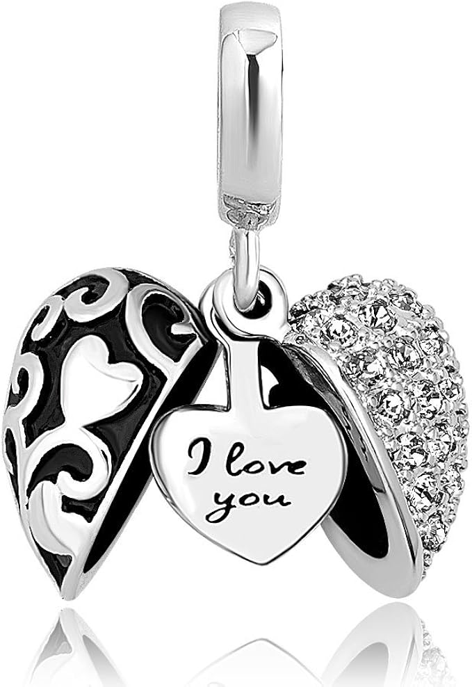 casa de novia jewelry heart openable l love you charm 生命之树
