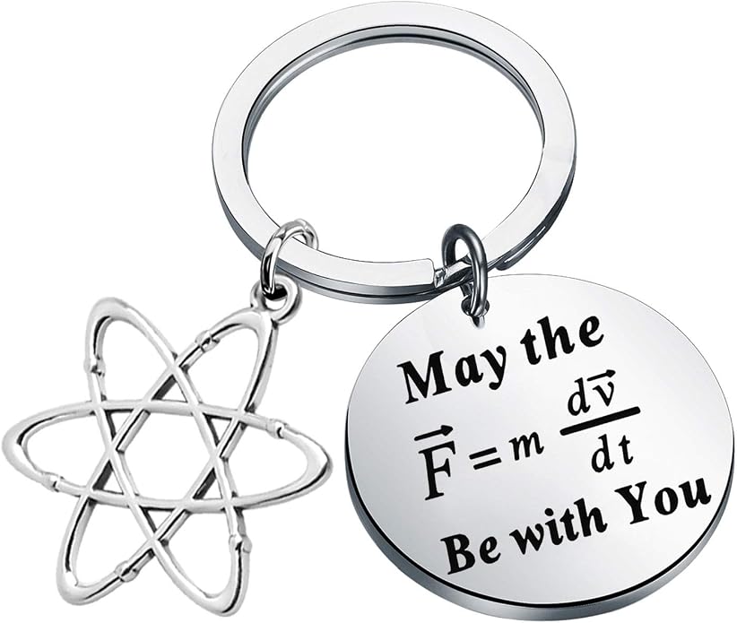 faadbuk 有趣的物理学家钥匙链 化学礼物 may the f=mdv/dt be with