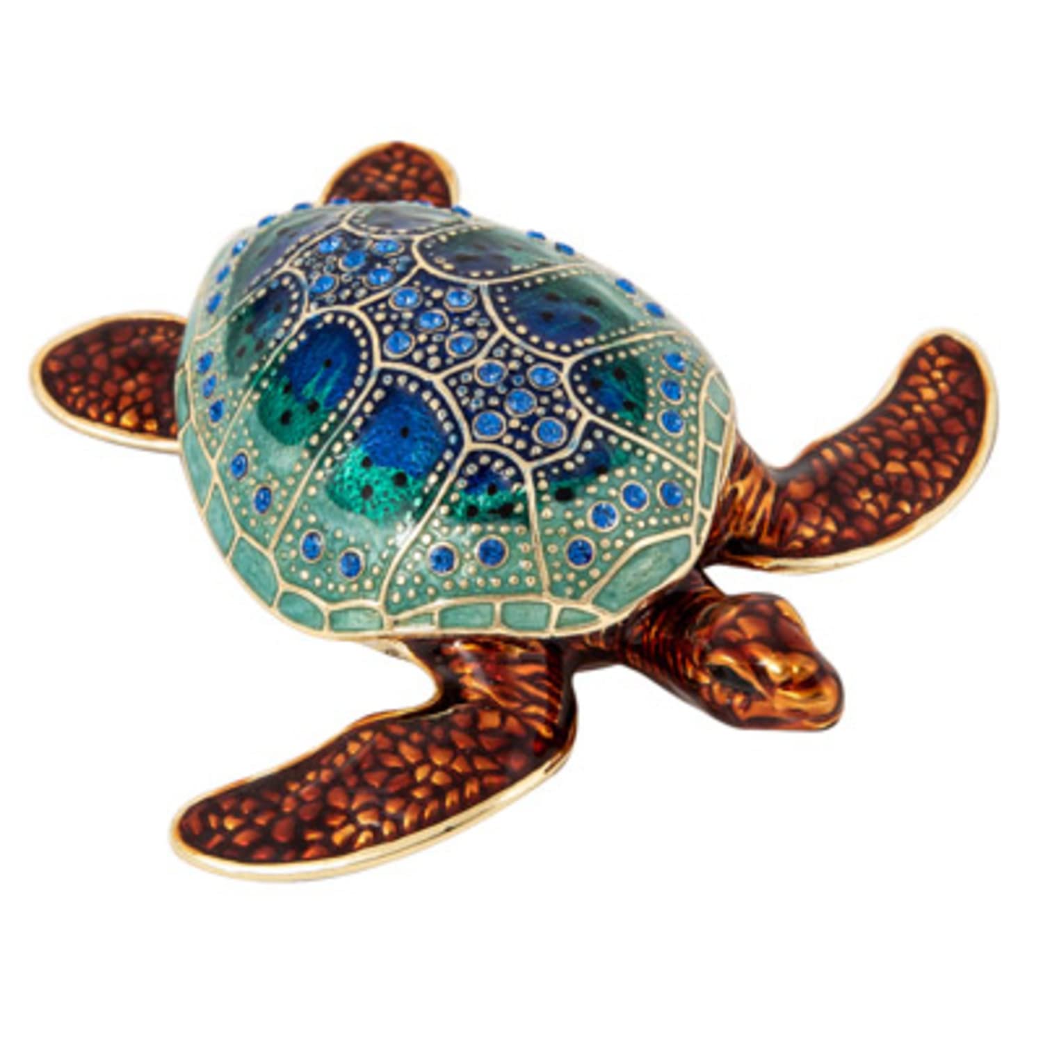 Turtle Crystal Set Jewelry Jewelry Box Gemstone Hand-painted Enamel Turtle Jewelry Box (Turtle)