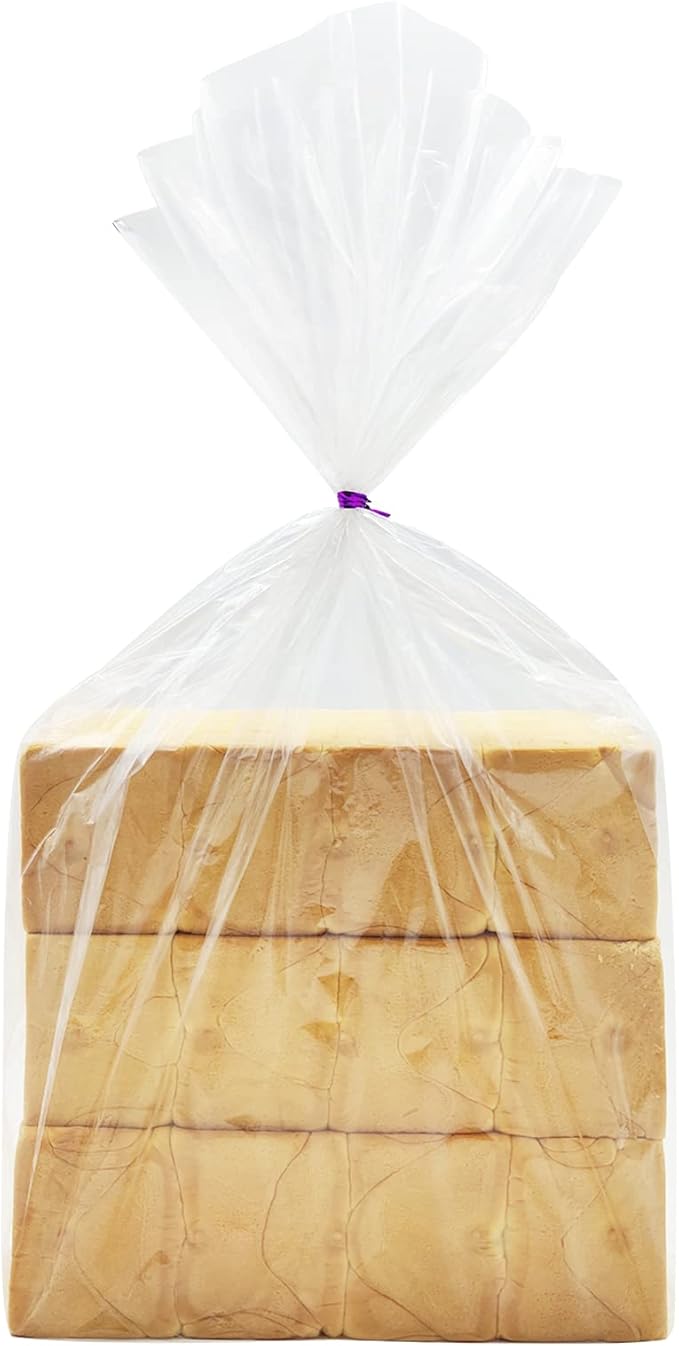 96 厘米面包袋透明塑料扁平塑料袋,用于食品,面包,面团,衣服包装,存储