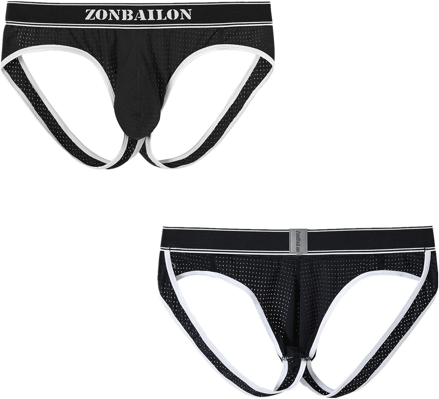 男式运动内衣丁字裤透气低腰凸起增强袋弹力 【zonbail