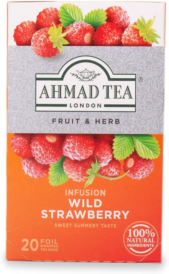ahmad tea, wild strawberry, 20-count (pack of 6)