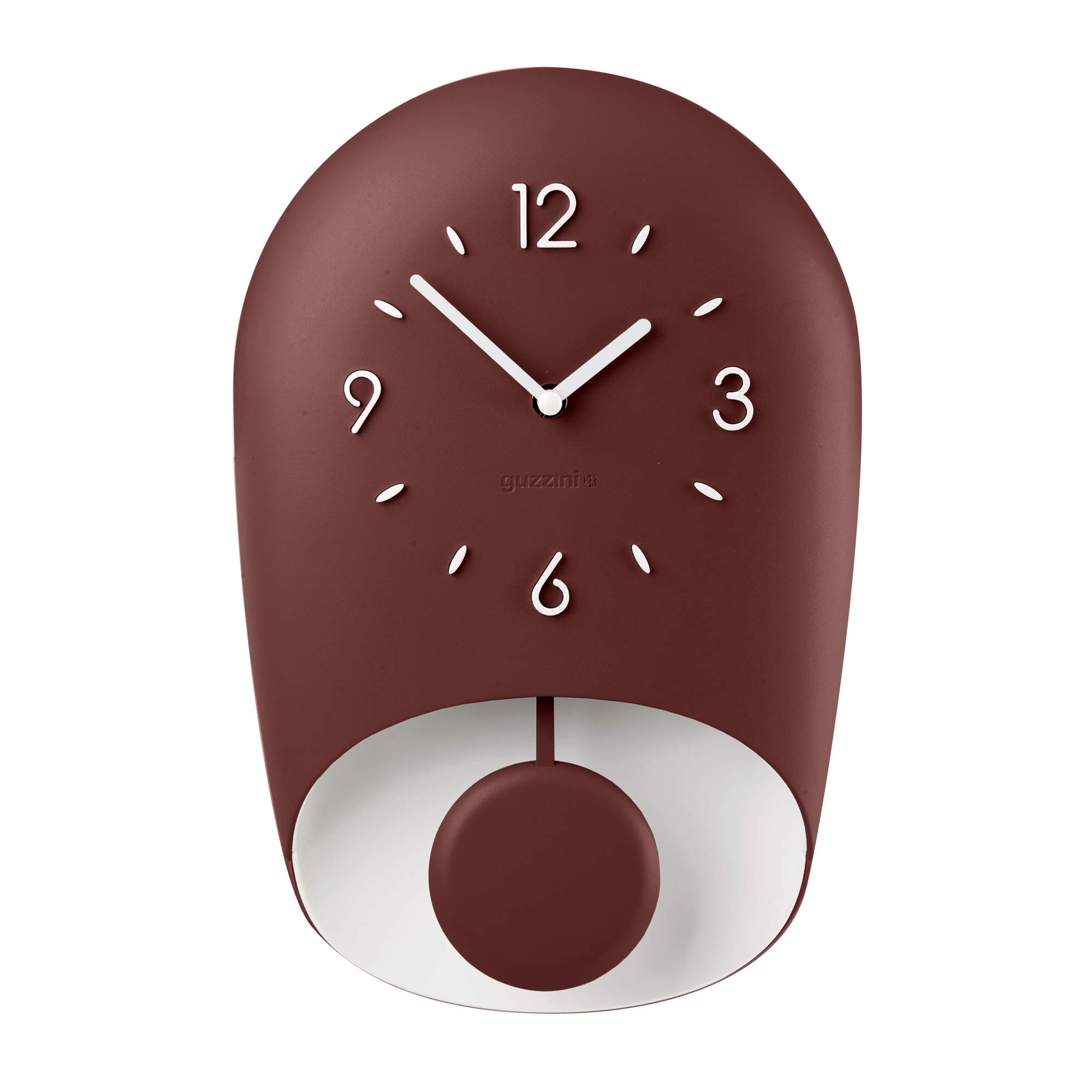 Guzzini - Home, BELL wall clock with pendulum, pendulum clock - ruby red/brick red, 22 x 8 x 33(H) cm - 168604171