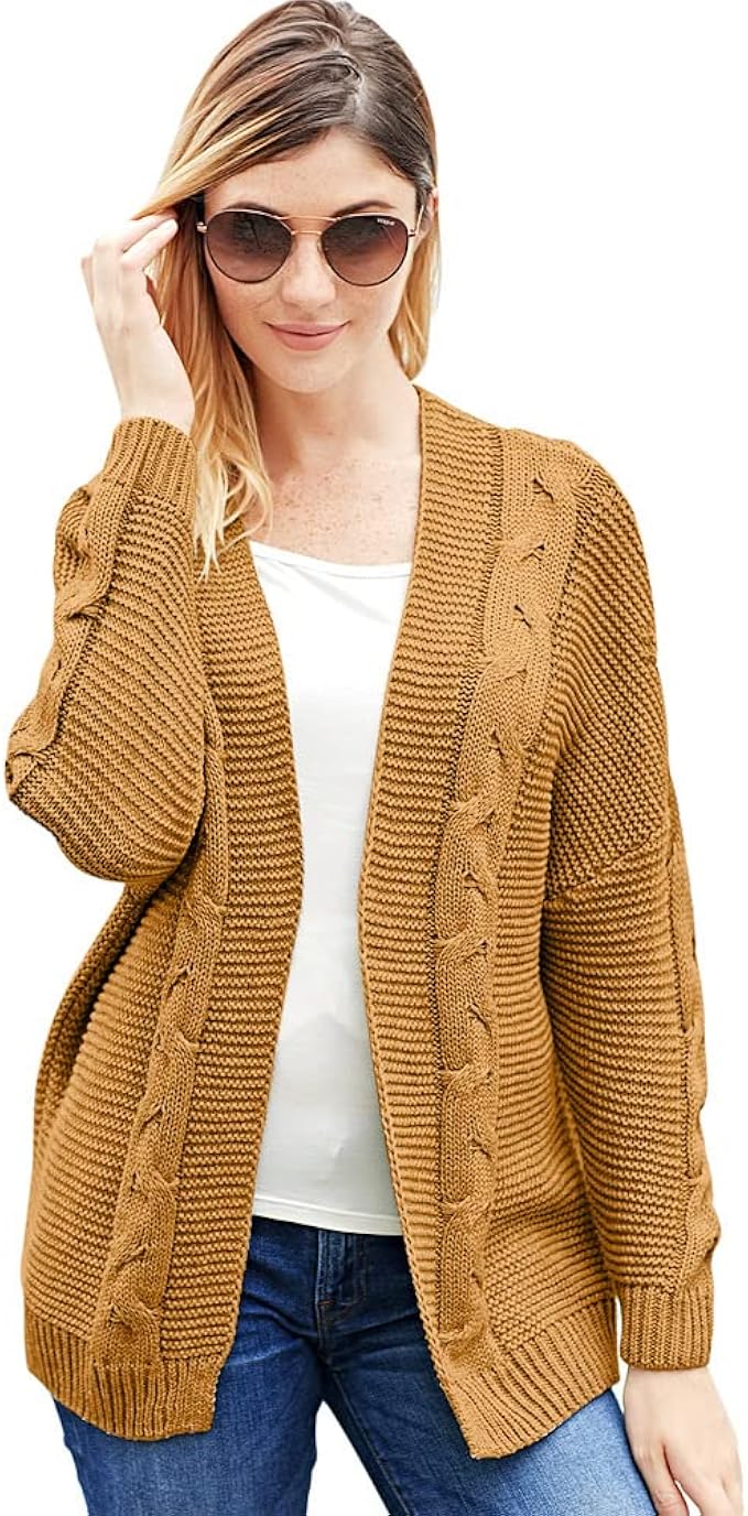 damoo女式秋冬开衫毛衣长袖超大针织开衫外套外套